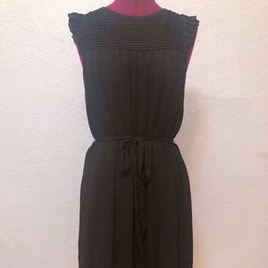 H&M black chiffon ruffle sleeveless dress